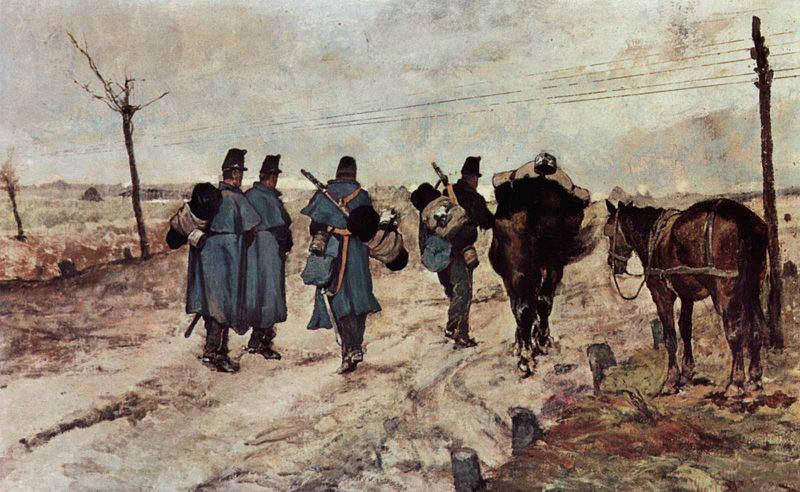 Giovanni Fattori Marschierende Soldaten Norge oil painting art